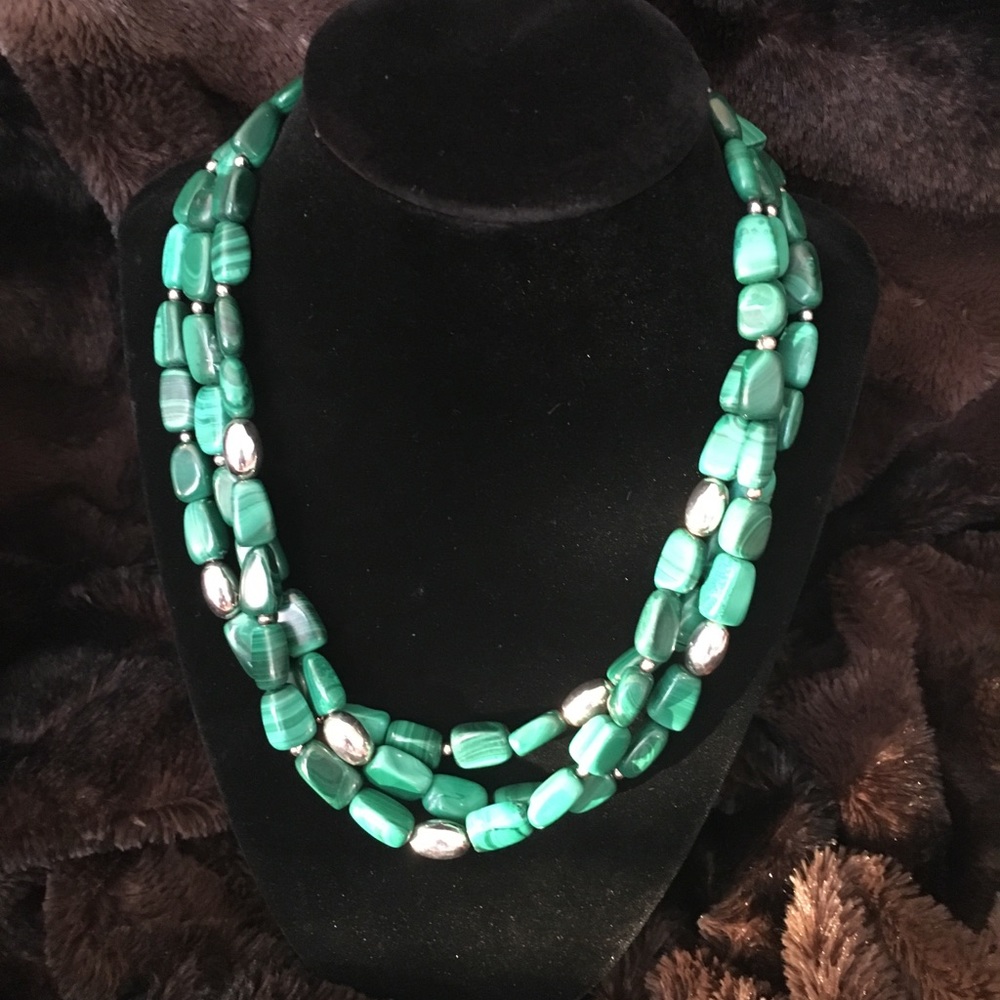 Malachite And Sterling Silver Necklace